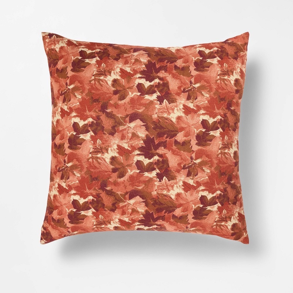 Oversized Floral Square Throw Pillow Rust - Threshold Studio McGee, Target Fall